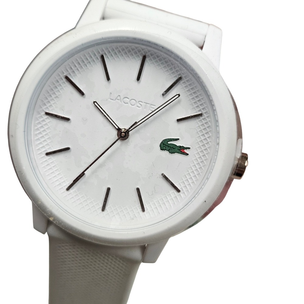 Lacoste 12.12 Watch Womens OS White Silicone Strap Analog Sporty Minimalist